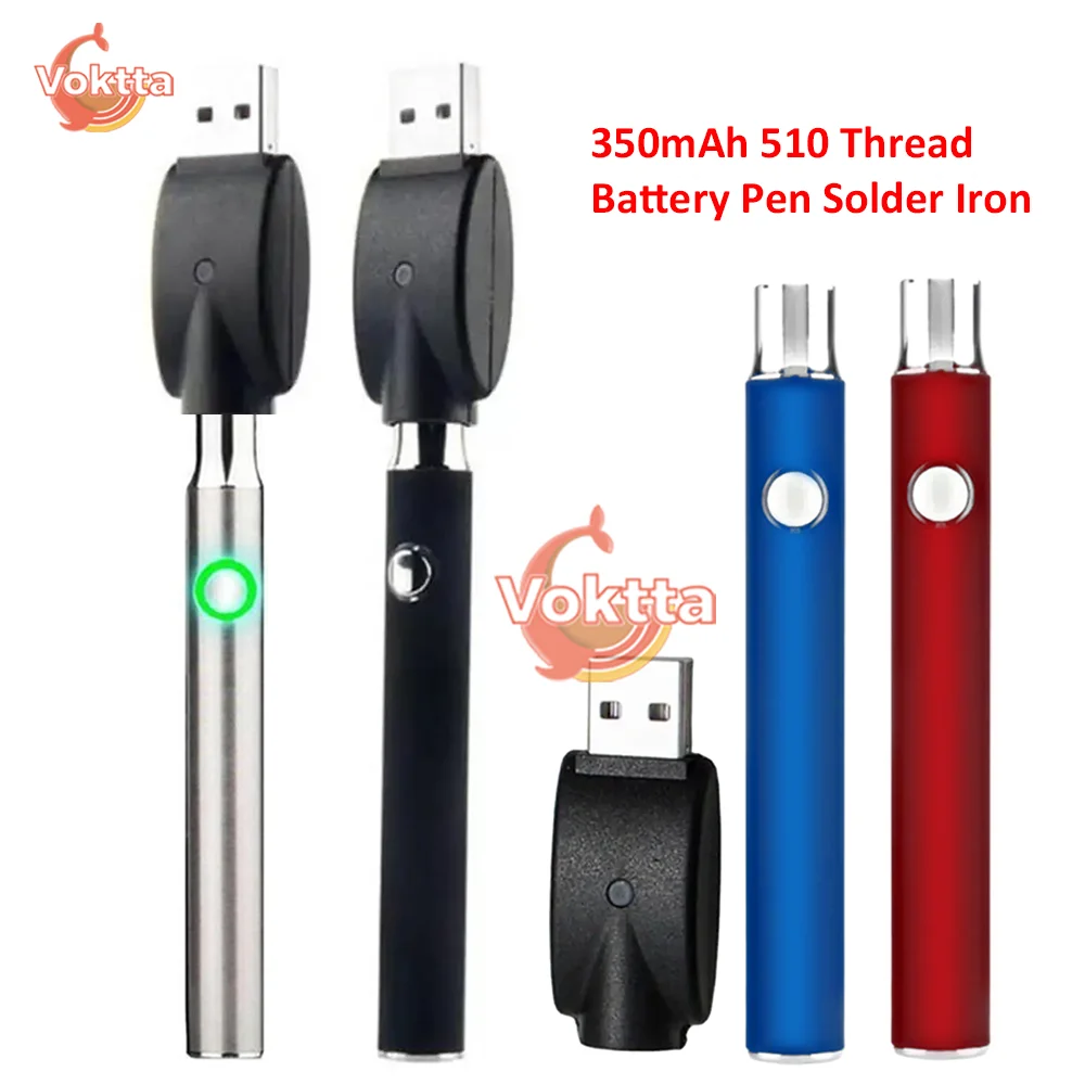 

350mAh 510 Thread Battery Pen Solder Iron Shaped Button Battery Set Heat Devices Adjustment Heating Electric Soldering Iron Kit