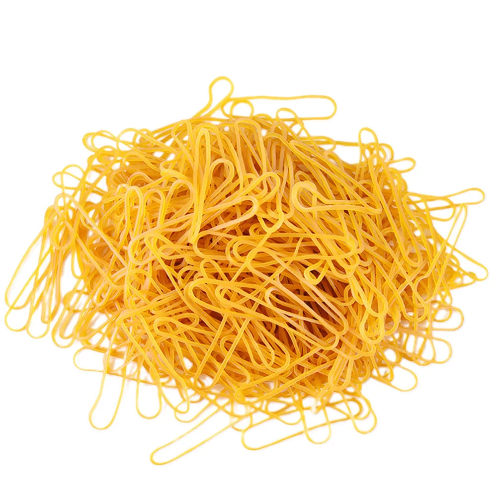 50G イエローゴムバンド 自然な弾性結束リング ホームオフィス整理用 再利用可能 頑丈な DIY ヘアロープ 軽量