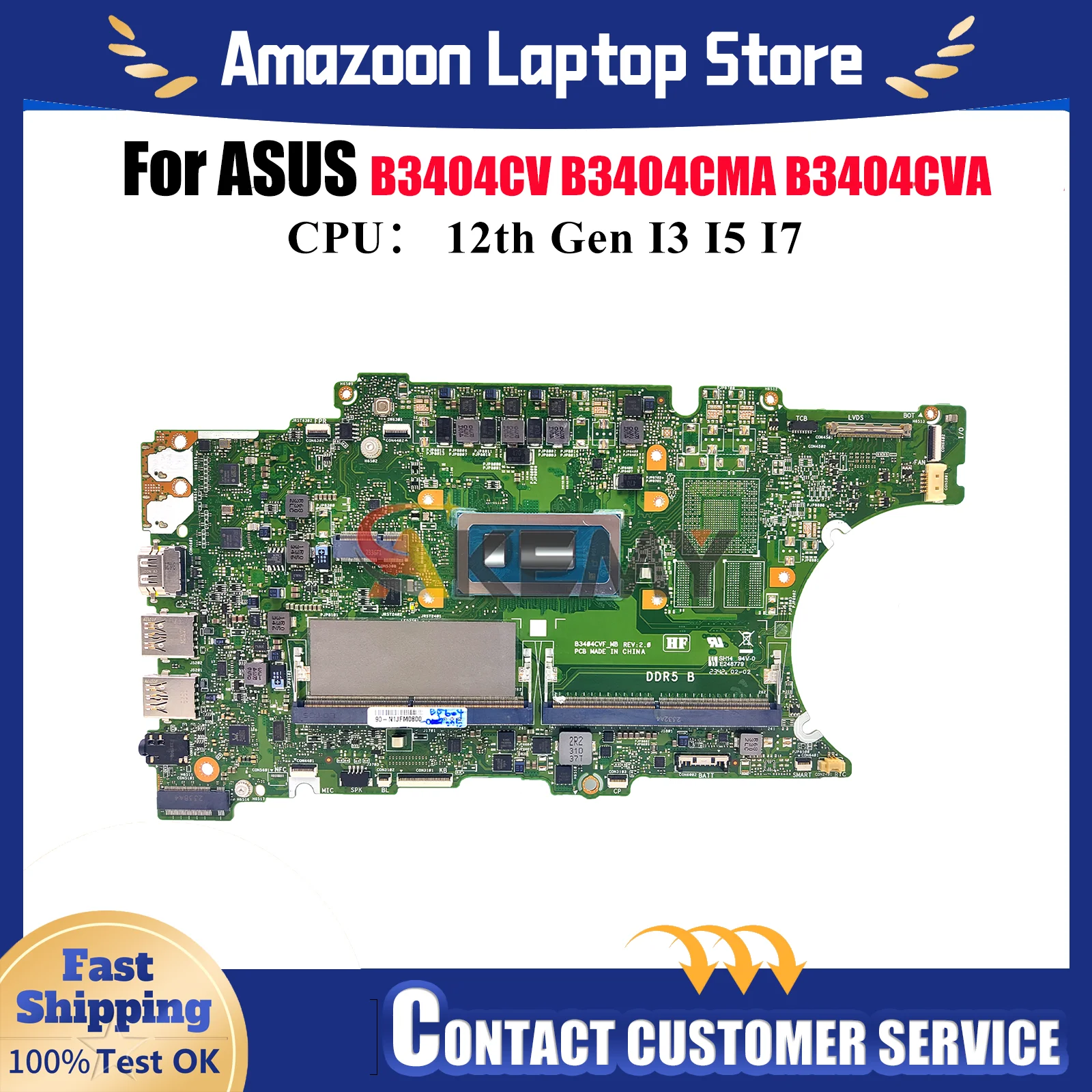 

B3404CV Материнская плата для ноутбука ASUS ExpertBook B3404CVA B3404CMA B3404C Материнская плата для ноутбука с процессором I3 I5 I7 100% tests OK stk