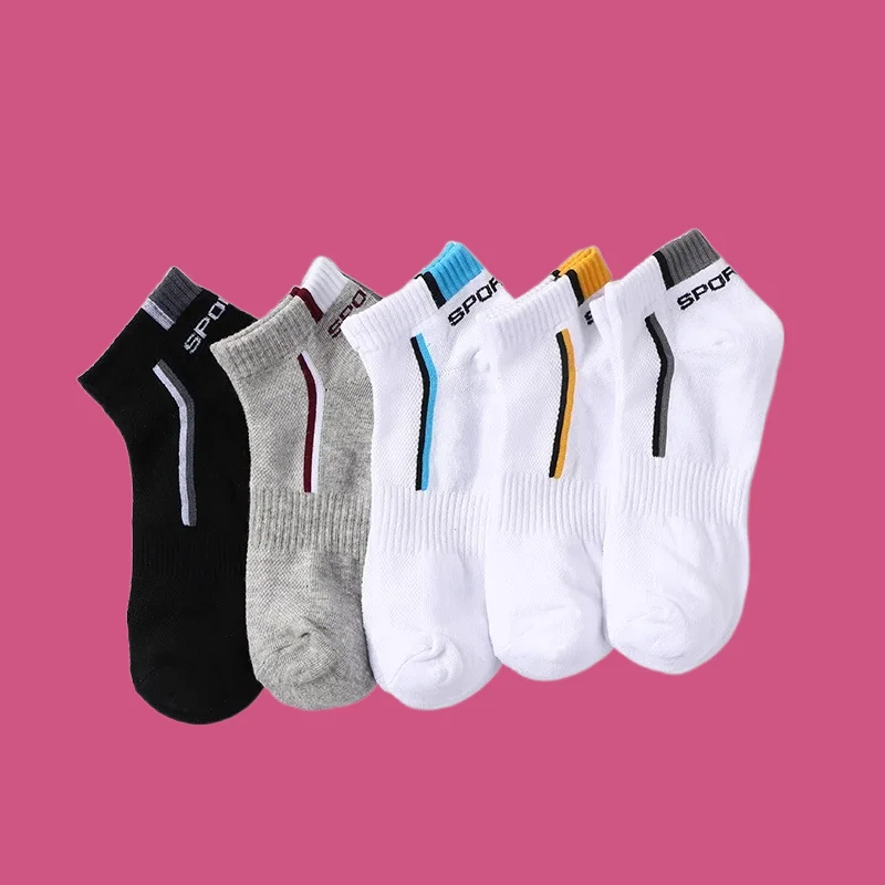 

5/10 Pairs Breathable Fashion Cotton Socks High Quality Men Ankle Mesh Casual Athletic Summer Thin Cut Short Sport Sokken Socks