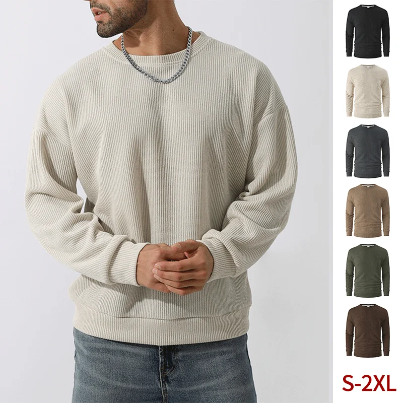 

European and American youth slim round neck long sleeve t-shirt bottoming shirt