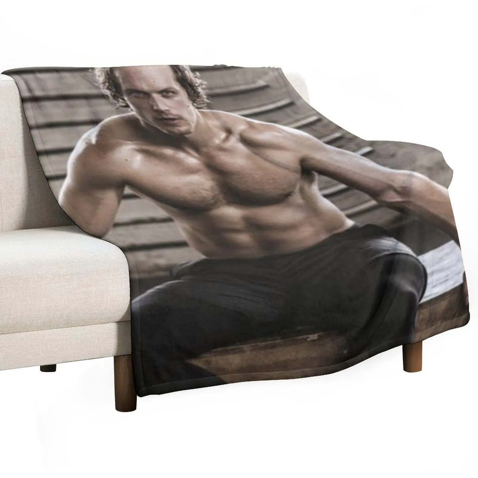 

Sam Heughan Throw Blanket Sofa Custom warm for winter halloween Blankets