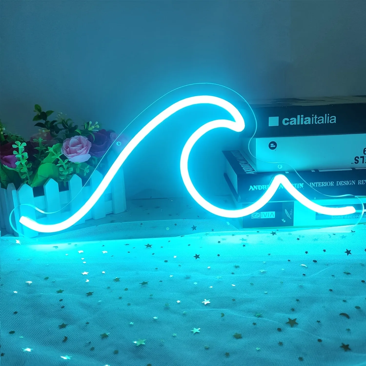 

Blue Wave Neon Signs for Bedroom Wall Decor Wave Ocean Neon Night Lights for Living Room Bar Dorm Wedding Party Birthday Gifts