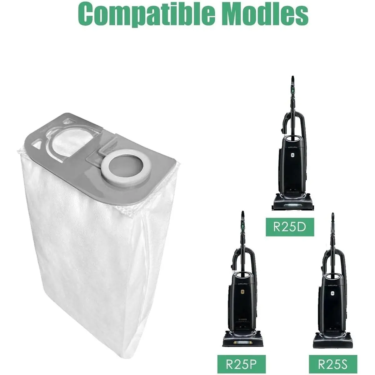 PHONE&GEAR 8 Pack HEPA Vacuum Cleaner Bags for Riccar R25 Series R25S, R25D, R25P Upright Series Vacuums Cleaner