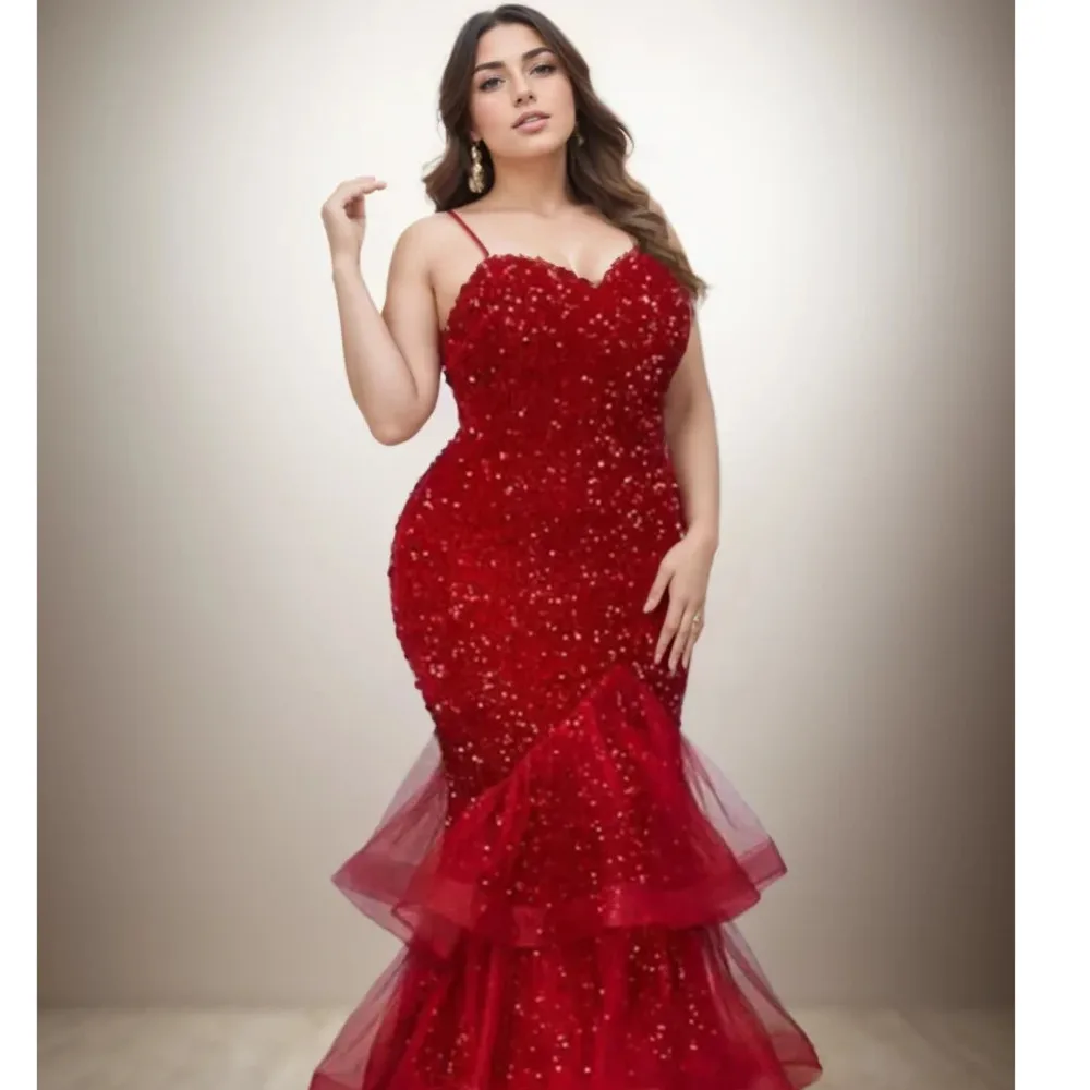 

Plus Size Evening Dresses Women Sequins Mesh Splicing Party Dresses Fashion Sleeveless Sling Elegant Dresses Large Size Female