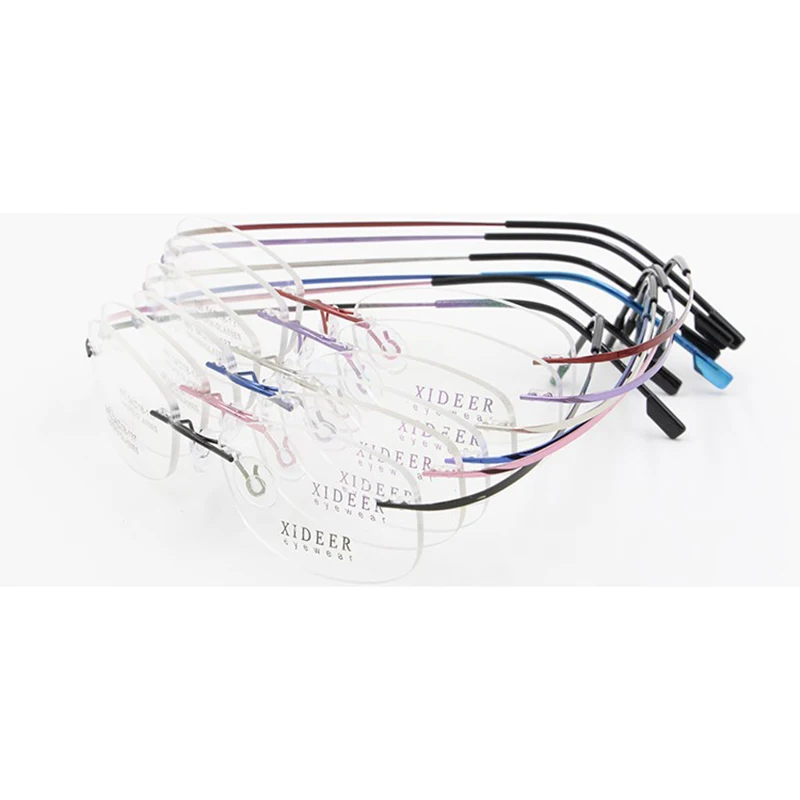 BCLEAR Fashion Latest Memory Titanium Alloy Eyeglass Optical Frames Hot Selling Cheap Rimless Eyeglasses Women Cat Eye Glasses