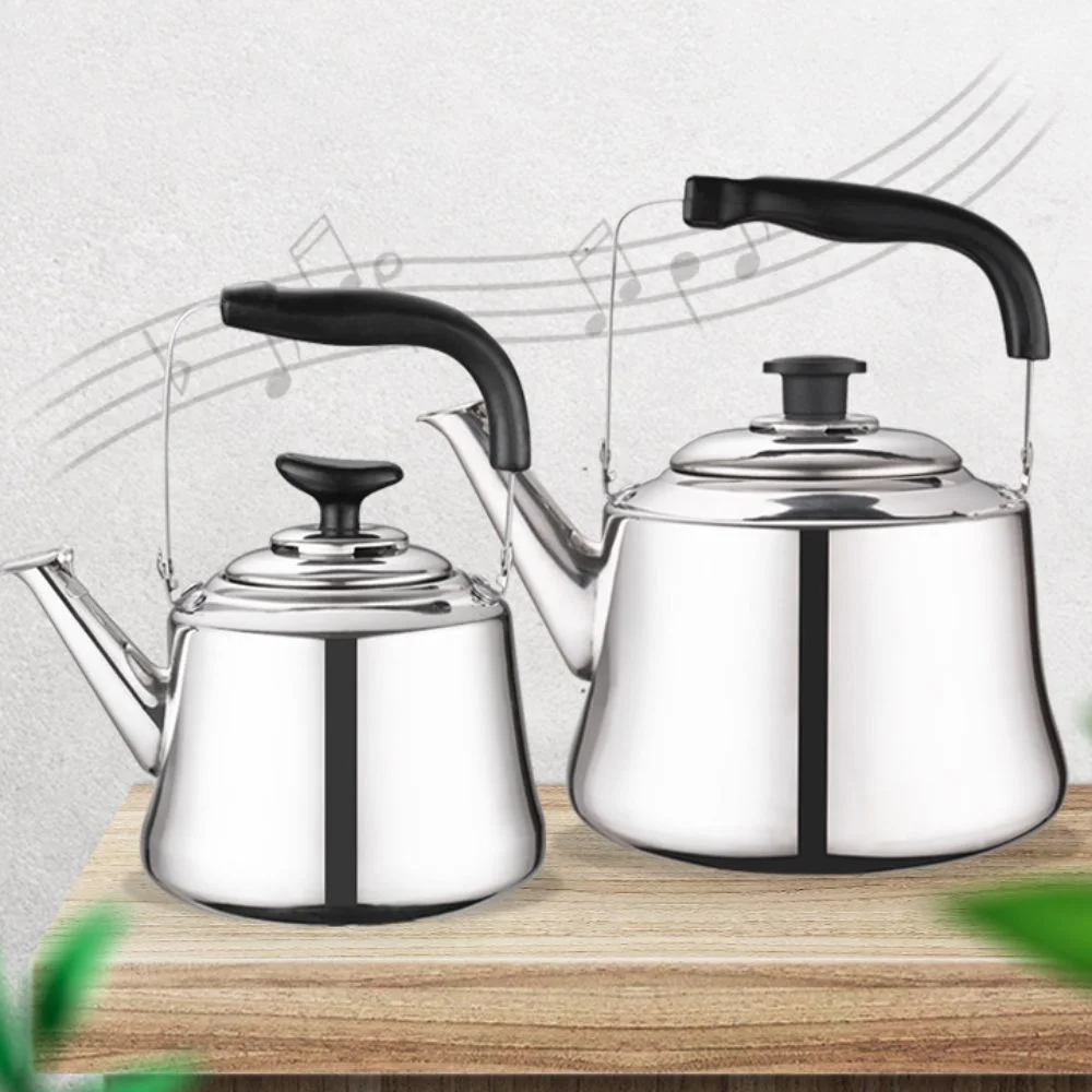 1/1.5/2L Whistle Tea Kettle Stainless Steel Ergonomic Handlegrip Boiling Water Kettle Thickened Large Capacity Teapot Outdoor