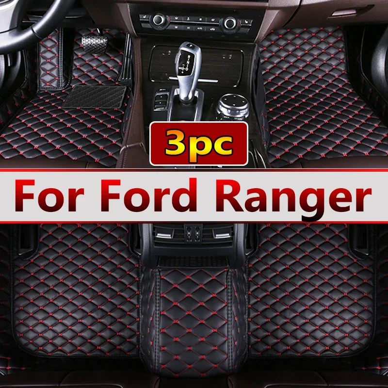 

Leather Car Floor mats for Ford Ranger 2020 2019 2018 2017 2016 2015 2014 2013 2012 Carpets Rugs Pads Interior Parts Accessories