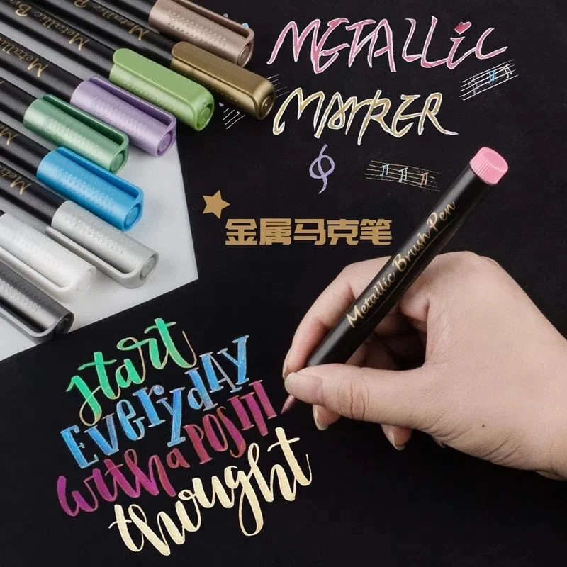

Metallic Color Waterproof Fast Dry Marker CD Glass Wood Artist Painting Tool School Office Supply Student Stationery Pen MP28