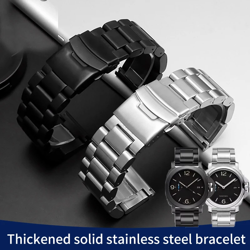 

Solid Thickening 5.5mm 316L Stainless Steel Watchband for Panerai Breitling Watch Band 22mm 24mm 26mm Metal Strap Wrist Bracelet