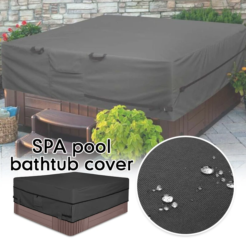 

Universal Square Hot Tub Cover SPA Pool Bathtub Cover 210D Waterproof Silver Coated Oxford Cloth Furniture Protector Dust Cover