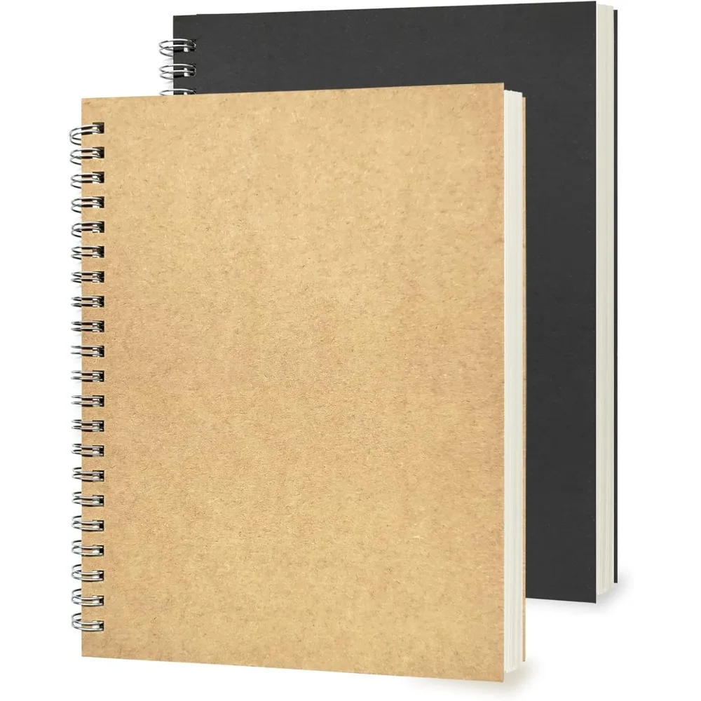 

2Pack College Ruled Wirebound Spiral Notebook, College Ruled Notebook, 100 Pages, 50 Sheets, 7.48 x 5.11 Inch, Black