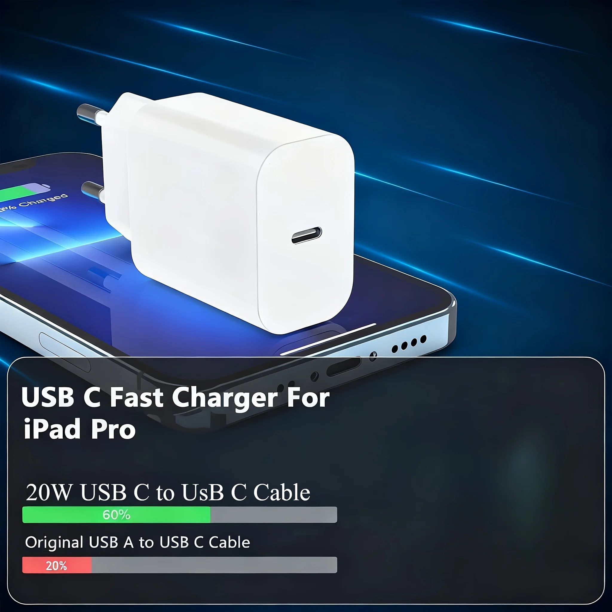 

Быстрое зарядное устройство с одним C-портом, 20 Вт, подходит для MacBook Pro/Air, iPhone 15/14/13/12/11, Galaxy S24/S23, портативное