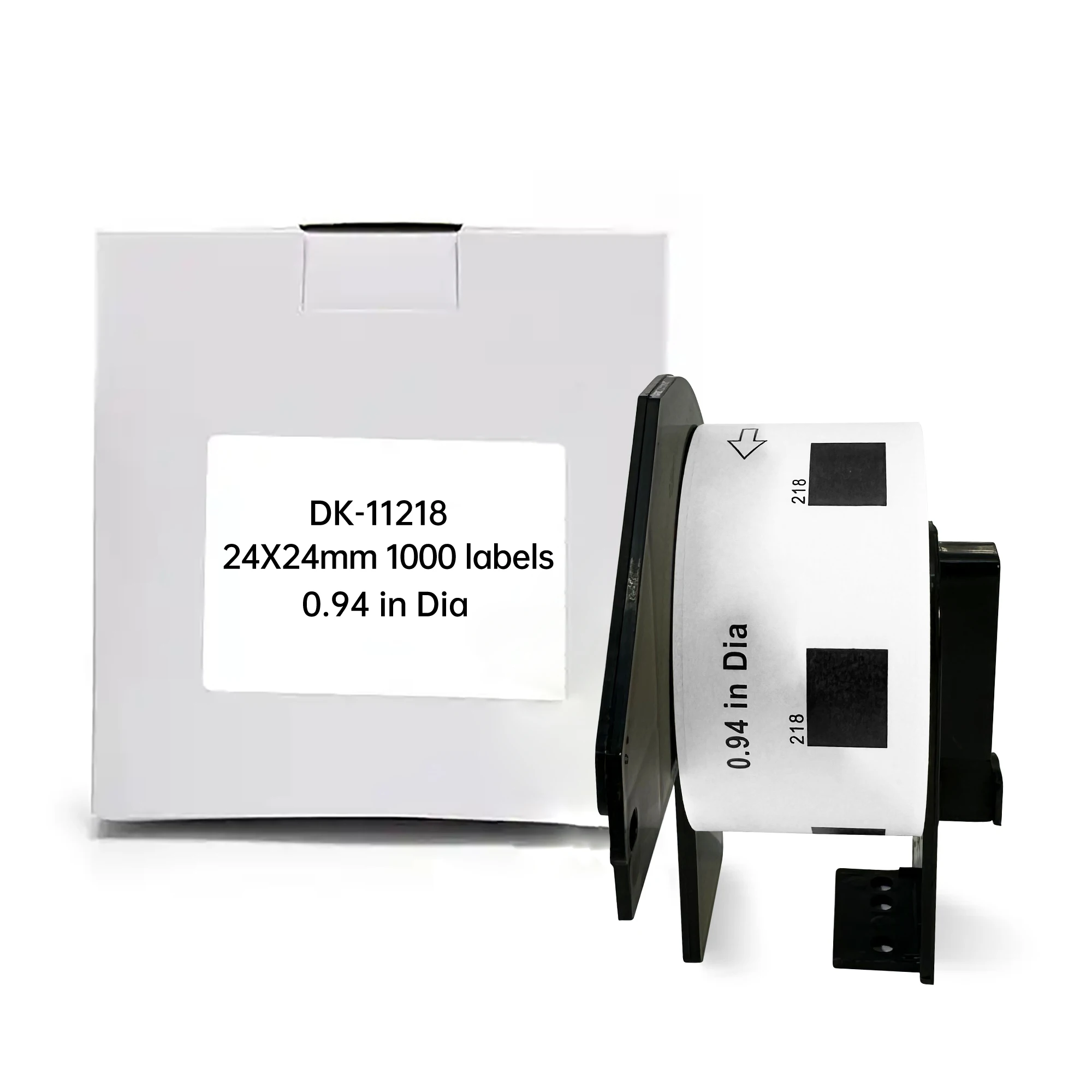 Etiquettes-en-papier-rondes-compatibles-brother-dk-dk-11218-diametre-24-mm-1000-etiquettes-avec-cartouche-porte-etiquettes