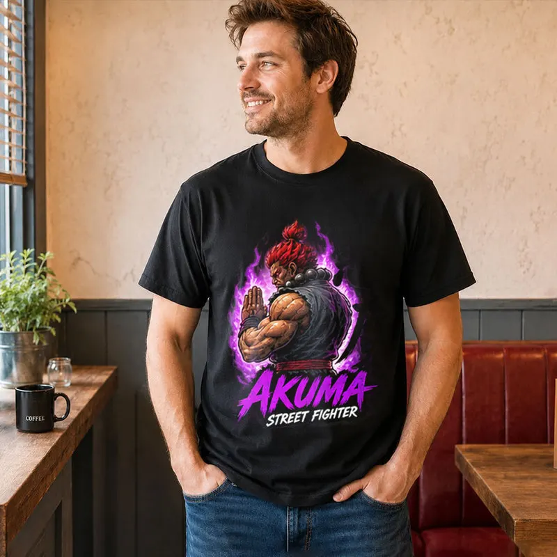 Akuma Street Fighter T shitr Cool Anime Gamer Gift 0813 Retro Arcade Fighting Game Tee Hadouken World Warriors Unisex Top S-6XL