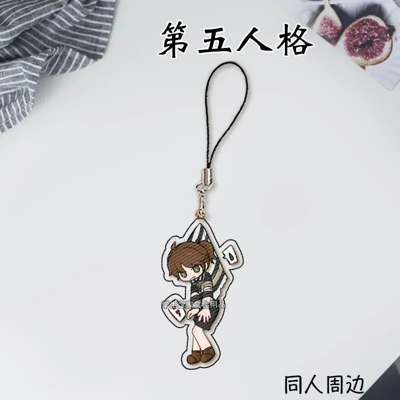 LLavero de Anime Identity V Luca Balsa Emma, colgante de cuerda para teléfono móvil, llaveros bonitos, Correa con cordón para bolso