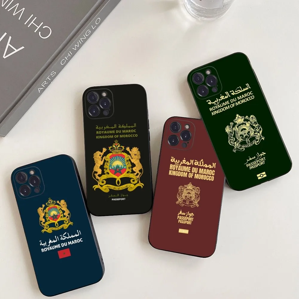 Morocco Flag Passport Phone Case For iPhone 14 13 12 Mini 11 Pro XS Max X XR SE 6 7 8 Plus Soft Silicone Cover