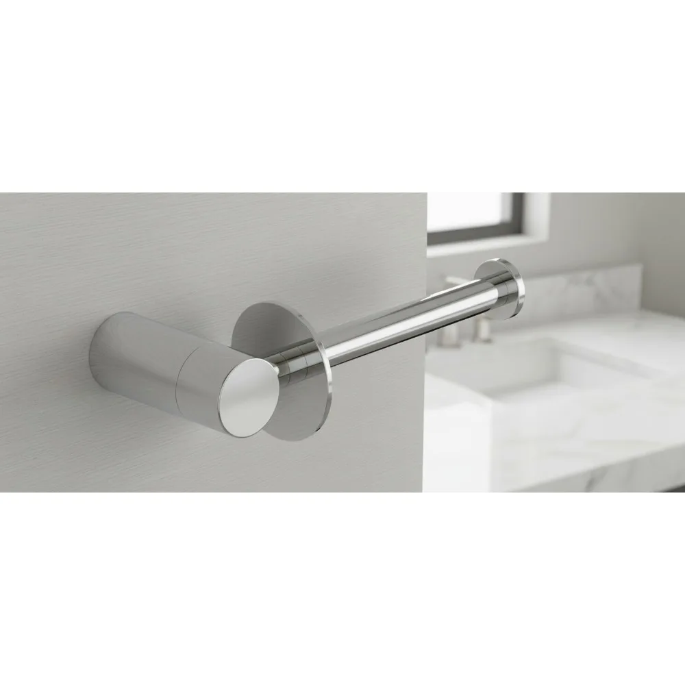 

Modern Chrome Toilet Paper Holder Single Post Design Easy Installation Bathroom Accessory