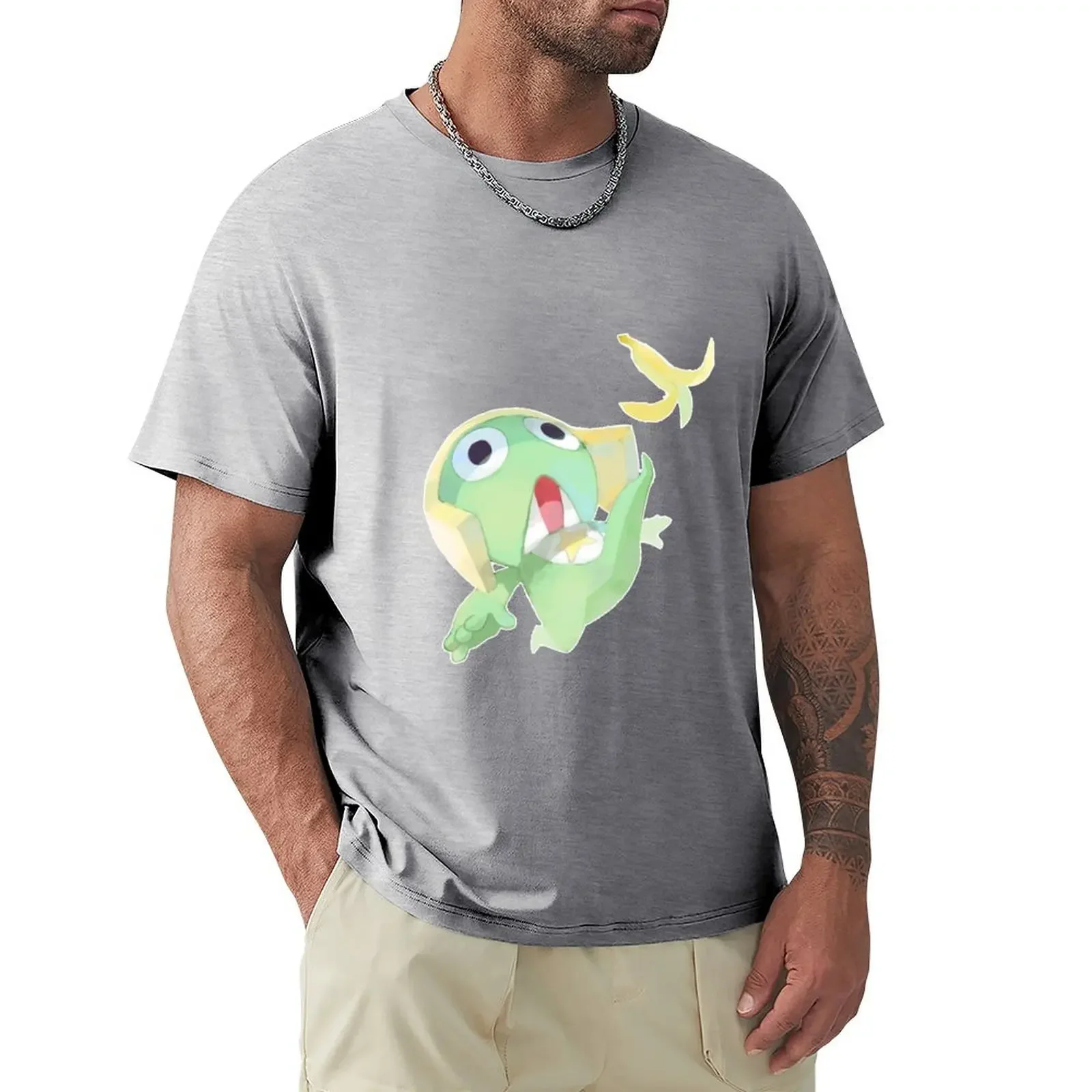 

keroro Gunso T-shirt funnys Short sleeve tee cute tops Men's clothing