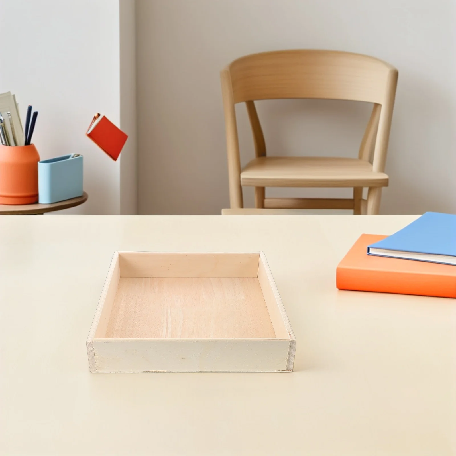 Boîte de rangement de sable carrée de bureau en bois, plateau Montessori, bac à sable de jeu d'intérieur pour enfants, bac à sable pour petits espaces pour enfants