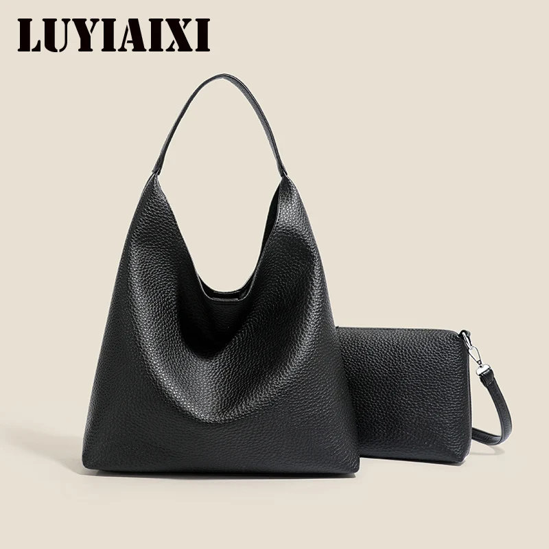 

Large Capacity Ladies Shoulder Tote Bag Commuter Underarm Bags Casual Fashion Handbag Urban Simple Style PU Material Sac A Main