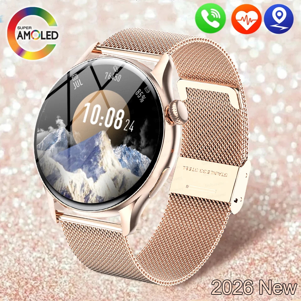 Smart Watch Women Bluetooth Call Sport GPS Track Watches  Custom Dial HeartRate Blood oxygen lady Smartwatch For Android IOS