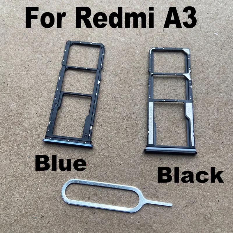 New For Xiaomi Redmi A3 Sim Card Tray Slot Holder Socket Adapter Connector Repair Parts Replacement