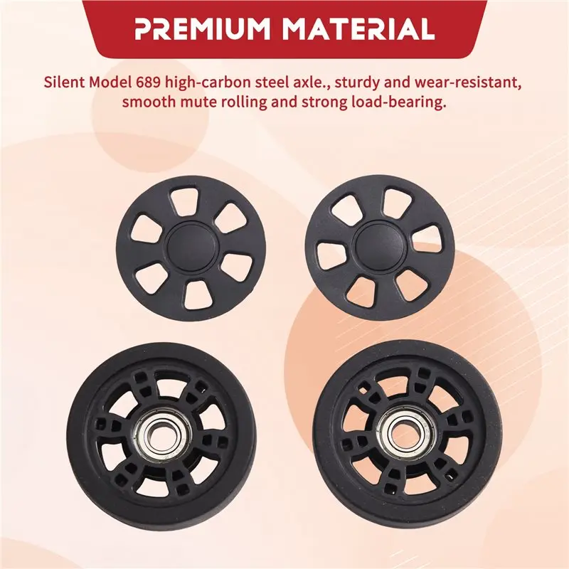 [B17B!】 Low-Noise Rolling Bearing Luggage Wheels For Replacement 2PCS 55X12mm For Travel Suitcase Caster Black