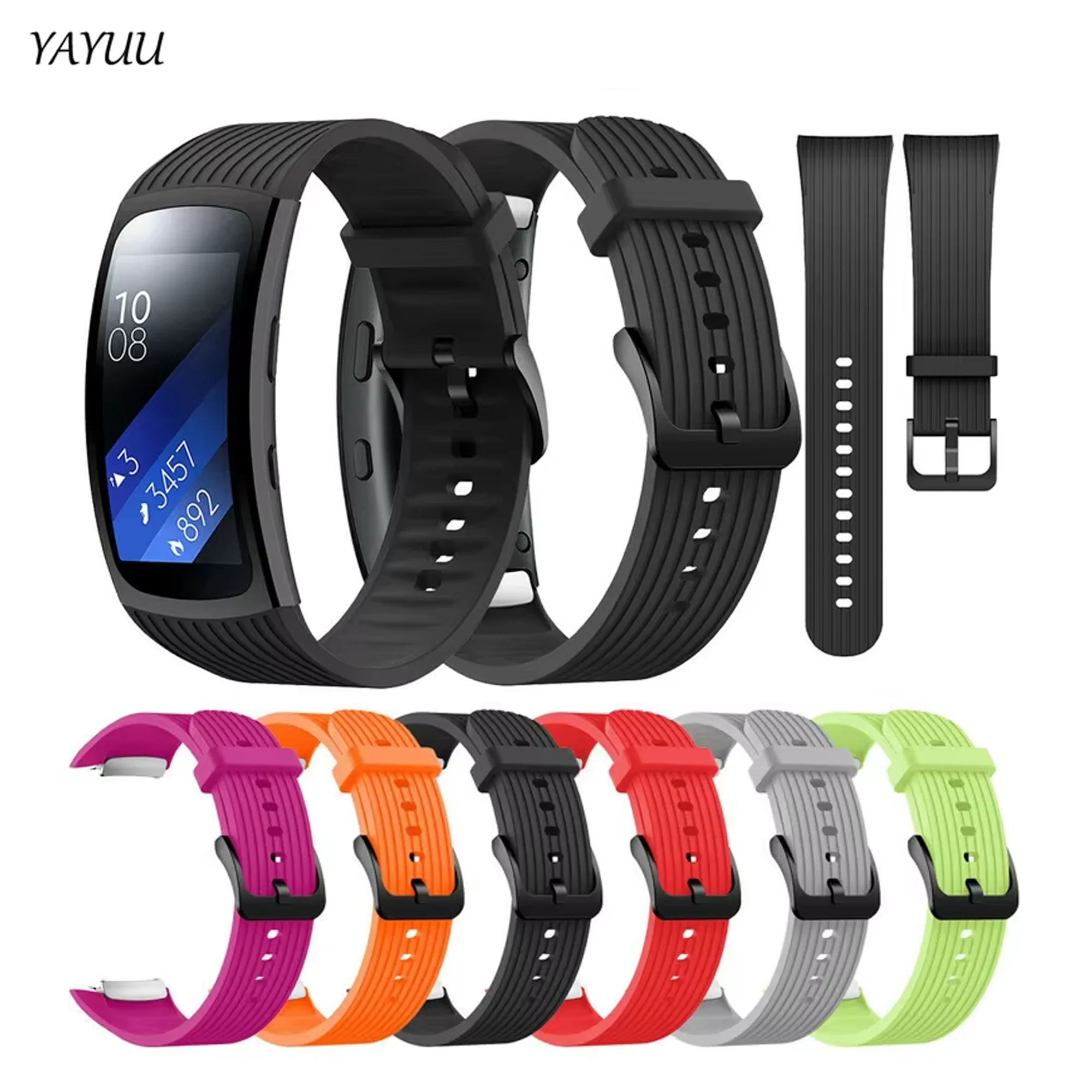 YAYUU Band voor Samsung Gear Fit 2 Pro, vervangende band met metalen gesp Siliconen polsband voor Samsung Gear Fit 2 SM-R360