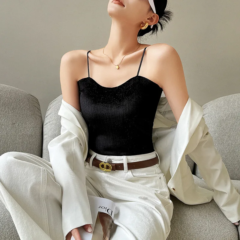 

Топ-бандо, укороченный жилет, женский базовый топ, новинка 2026, с защитой от просвечивания, для весны и лета, облегающий и тонкий