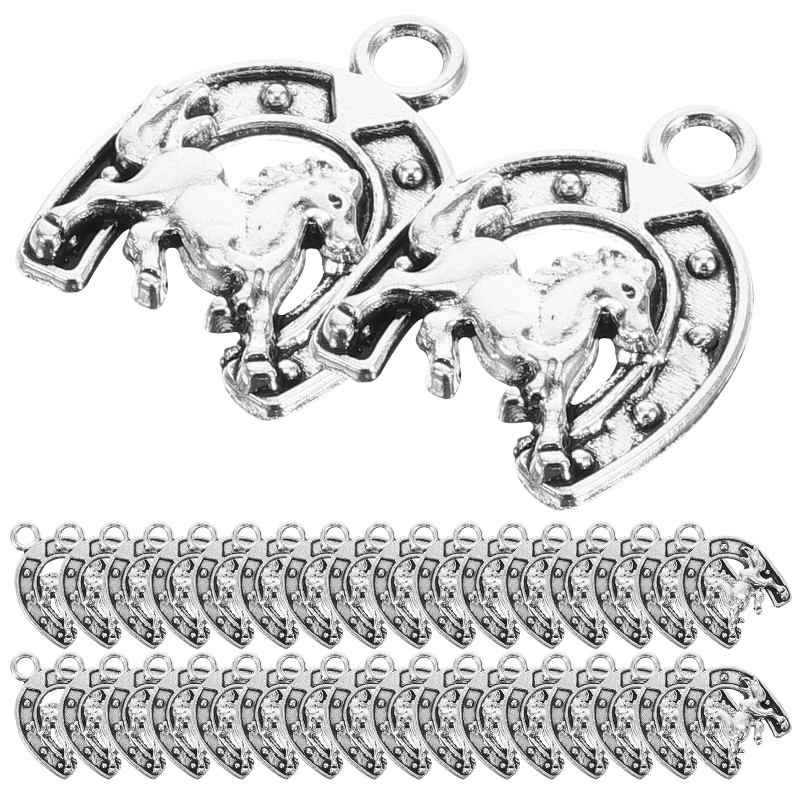 

50 Pcs Western Cowboy Pendant Keychain Pendants Jewellery Making Charms Bracelet
