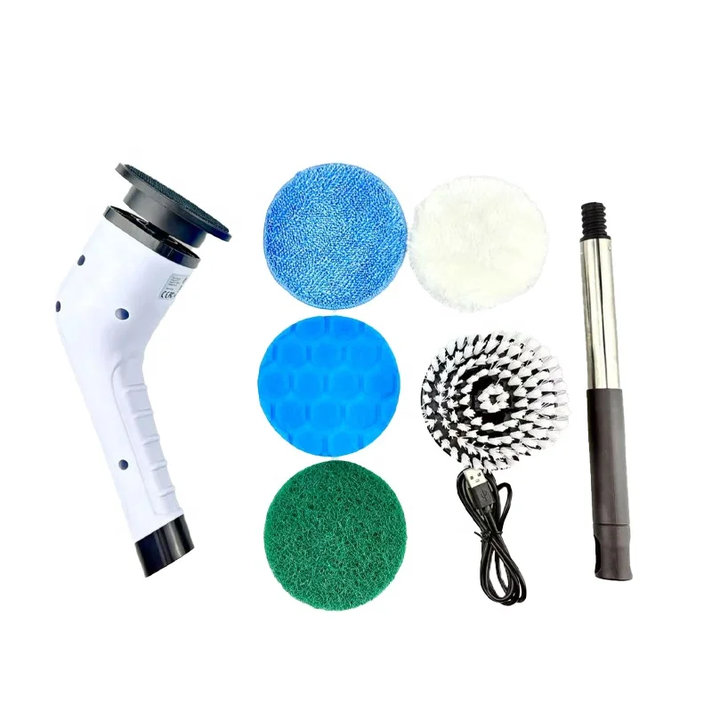 แปรงทำความสะอาดไฟฟ้าคุณภาพสูงแบบชาร์จ USB แปรงทำความสะอาดล้ำลึกสำหรับกระจกห้องอาบน้ำ กระเบื้อง และพื้นผิวห้องน้ำ