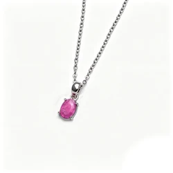 100% Natural Ruby Pendant Sterling 925 Silver 0.9 Carat Gemstone 5*7mm Origin Africa Necklace for Women Wedding Party Jewelry