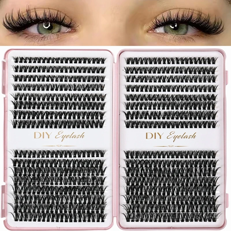 DIY Personal Lashes 40P Eyelashes Cluster Lashes 10-14mm D Curling Hair Clusters Lashes Fluffy Lash Extension Reusable