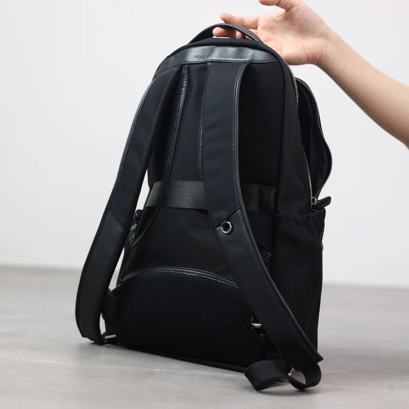 Luxury Backpack For Women And Men Customized Nylon Matching Genuine Leather With Computer Compartment For Working And Traveling