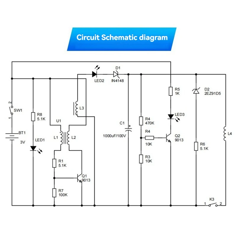 DC 3V Electromagnetic Transmitter DIY Electronic Kit, High-Voltage Electromagnetic Cannon, Mini Voltage Converter Module