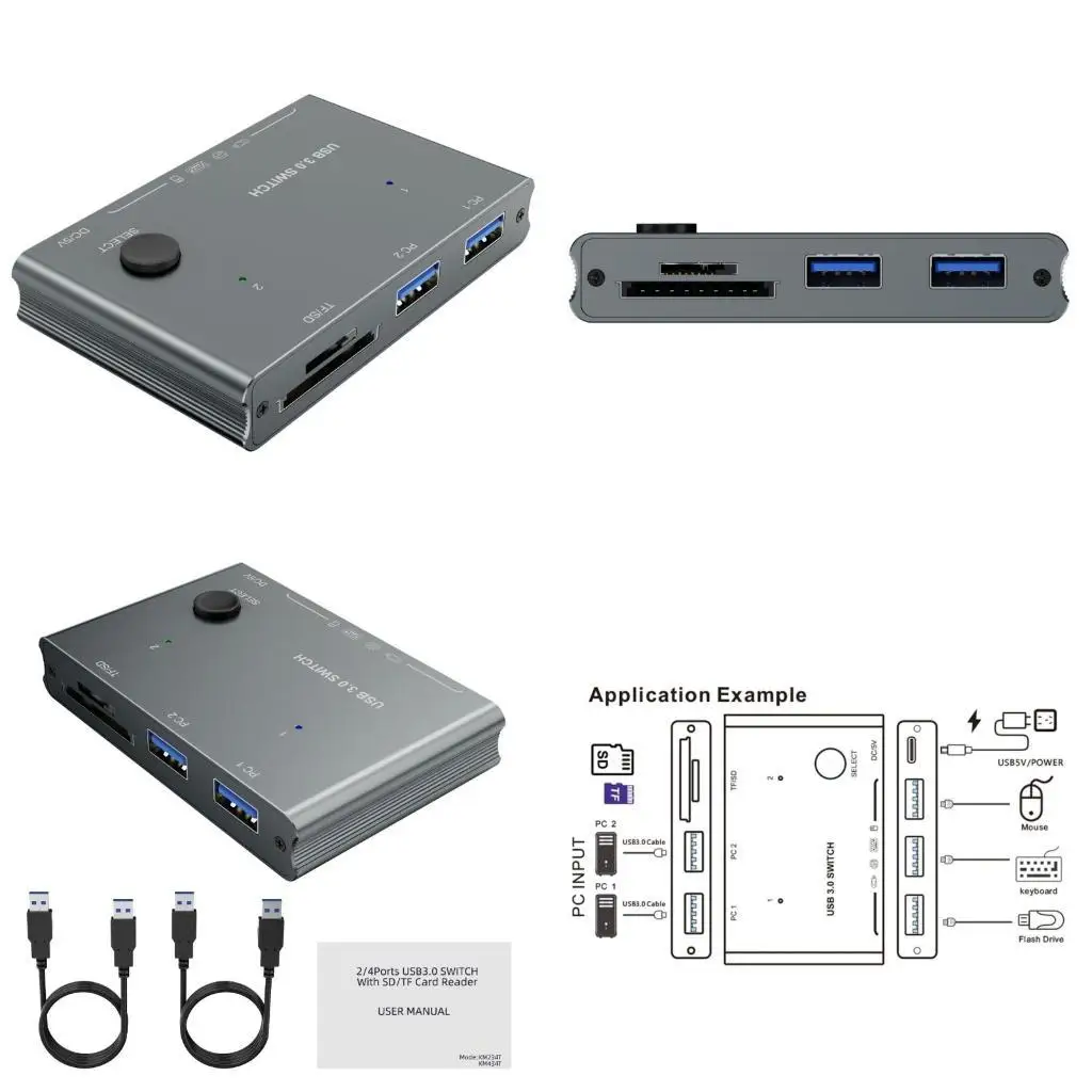 

Y1UB Эффективные концентраторы USB3.0 Коммутатор USB3.0 для различных устройств Удобный дизайн