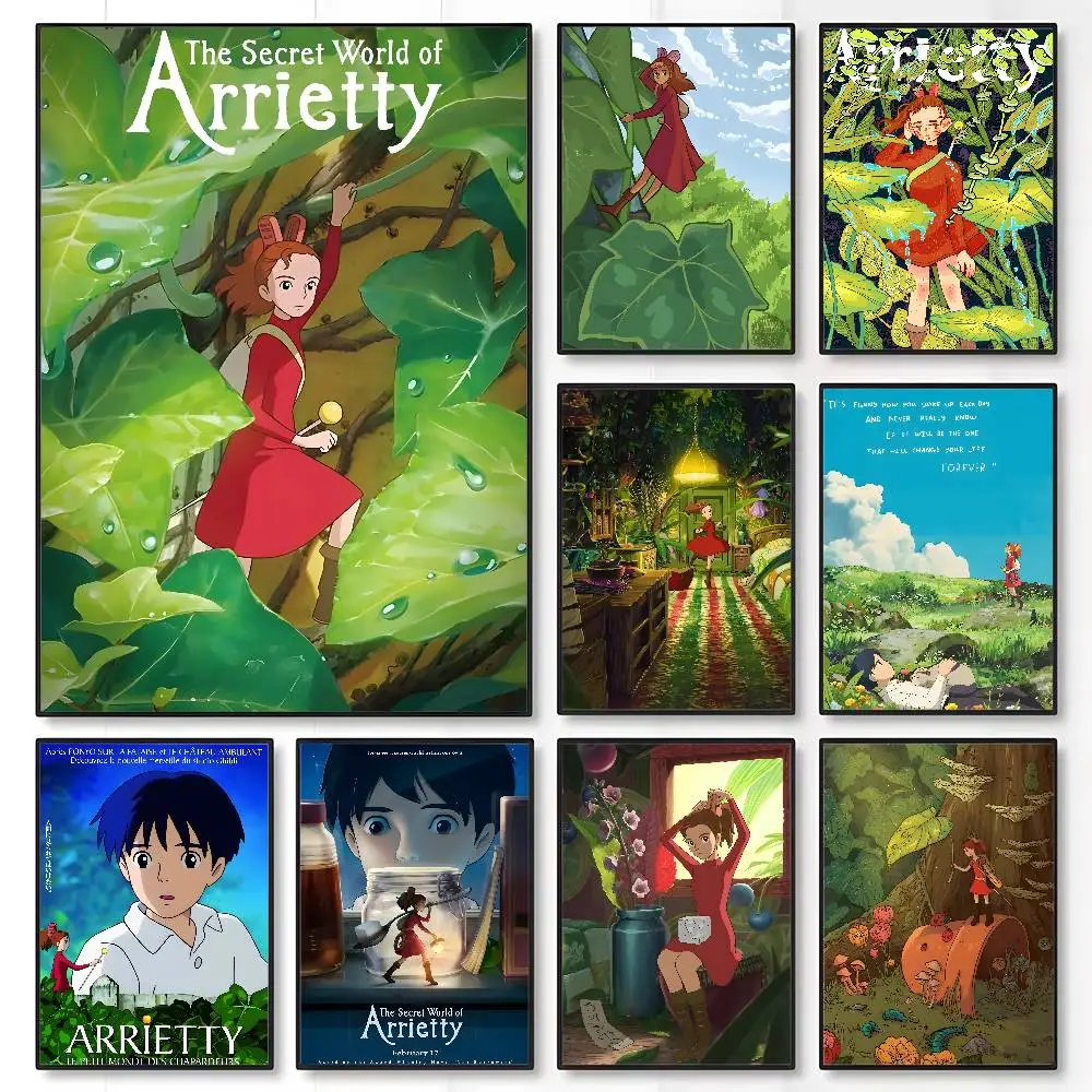 

Japanese Anime Movie A-Arrietty Poster High Quality Dorm Living Room Aesthetic Wall Decoration Painting Stickers Gift