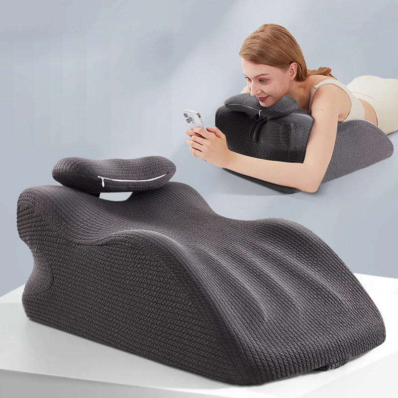 

Memory Foam Ergonomic Wedge Pillow Prone Pillow for Sleeping Reading Pillow for Bed Ergonomic Support for Back Pain & Sitting Up