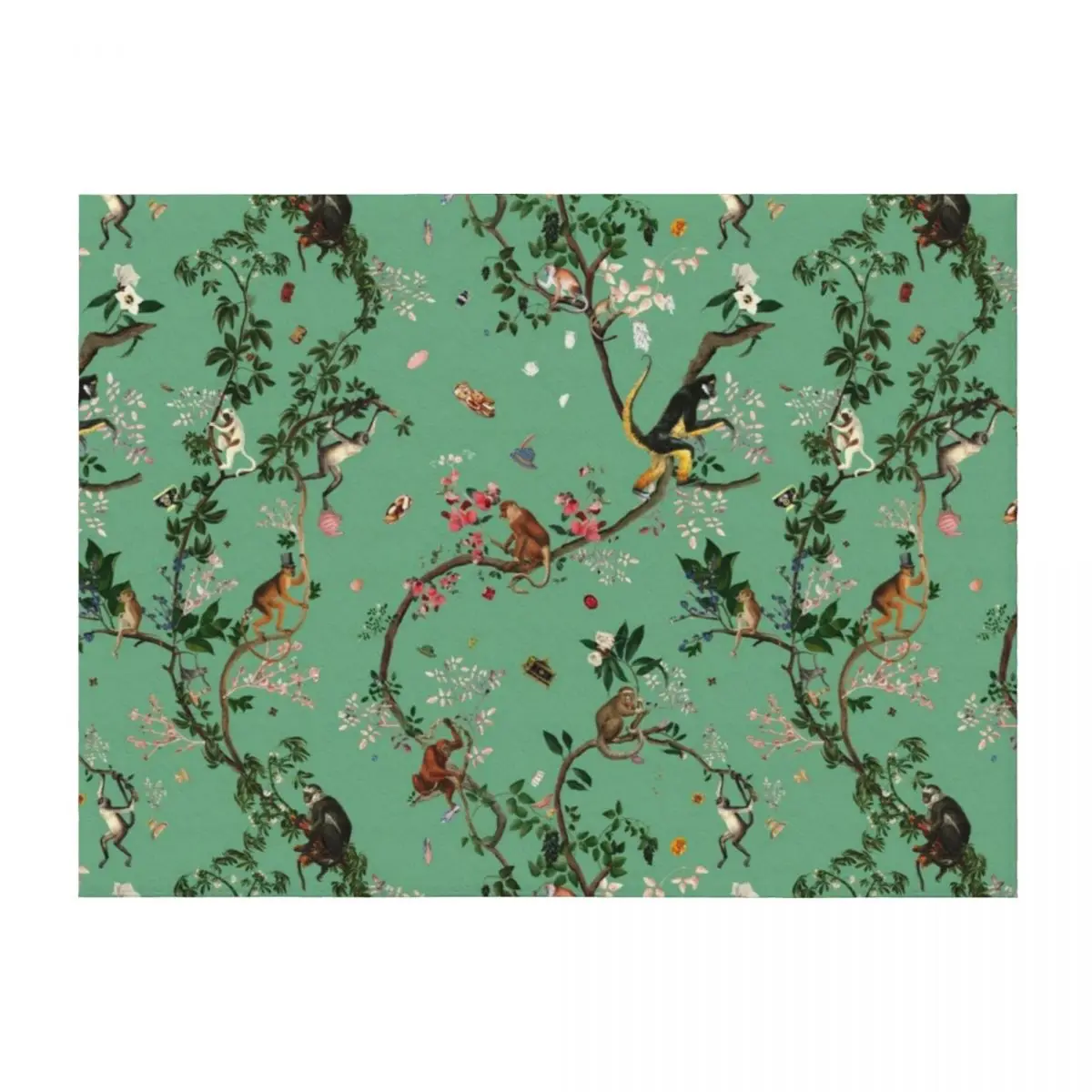 

Monkey World Green Throw Blanket For Baby decorative Sofa Blankets