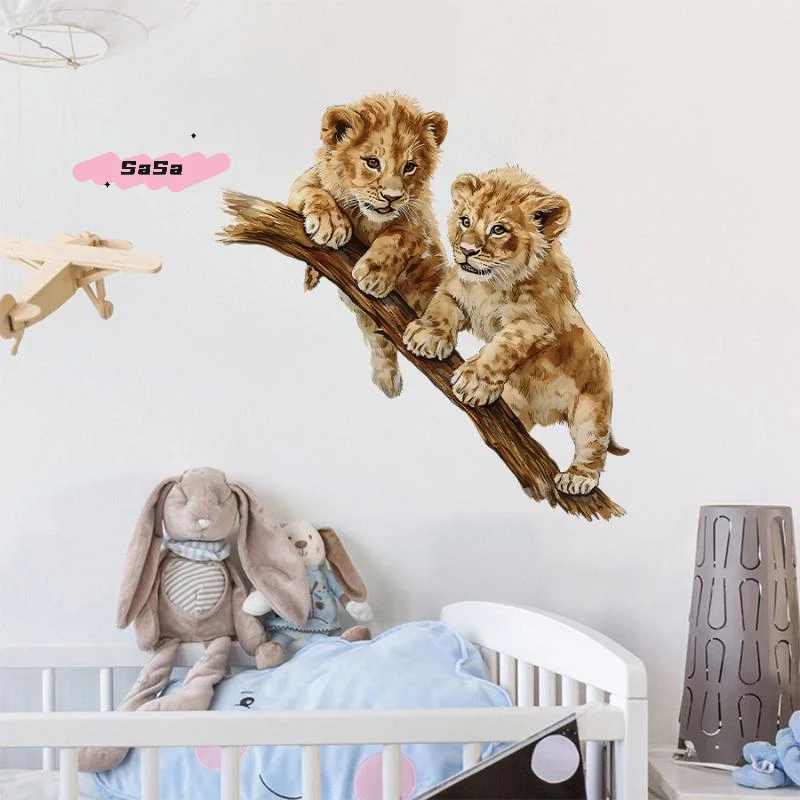 Baby Nursery Stickers - Naklejki ścienne S-1 Pc Cartoon Lion,