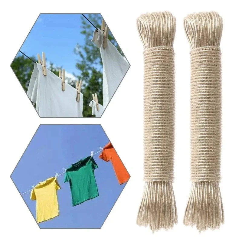 High Quality Plastic Coated Clothes Line Strong Steel 20m Laundry Drying Line Storage Strap Clothesline Rope Laundry Drying