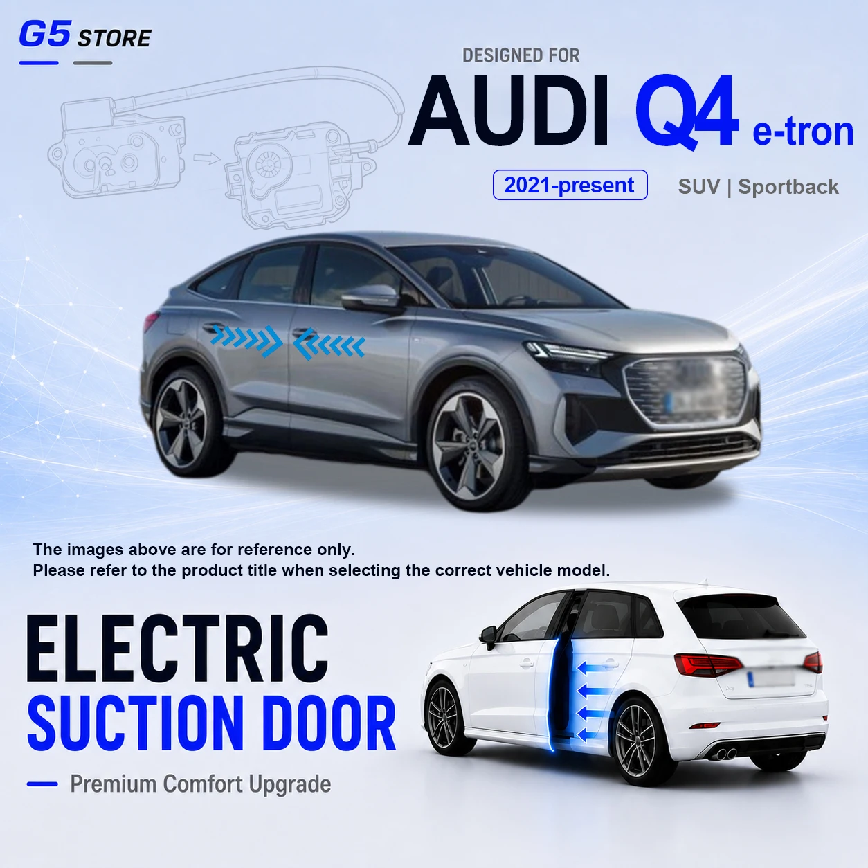 

For Audi Q4 e-tron F4 2021-present Car Electric Suction Door Power-assisted Closing Door Soft-close Function