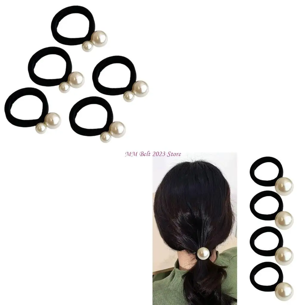 

49ME женские резинки для волос, аксессуары для укладки волос, 5 шт., эластичная резинка для волос с искусственным жемчугом, для