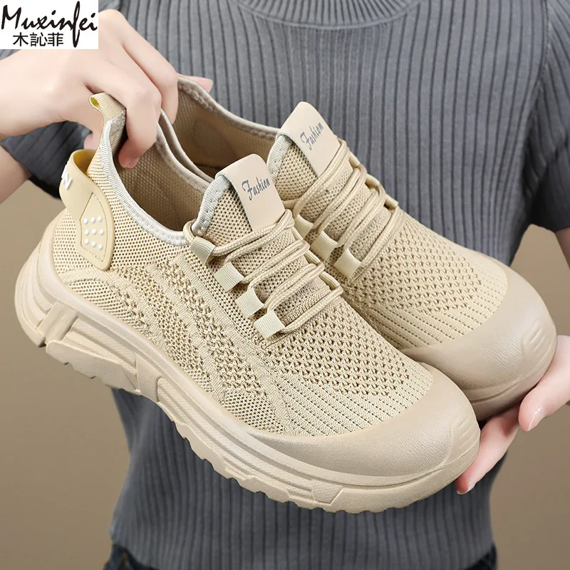 Women's Summer Shoes Breathable Mesh Soft Soles Comfortable Women's Running Shoes Fashionable Versatile Sports Shoes