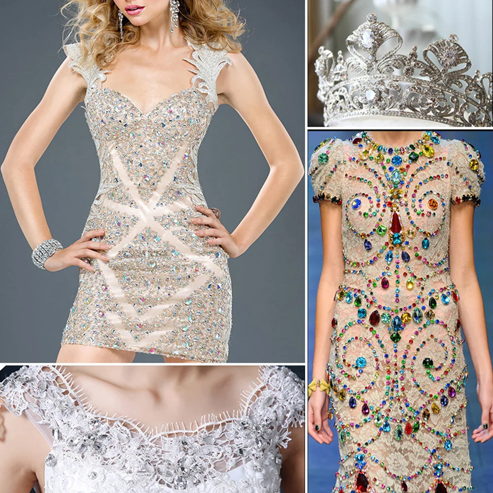 50 Stück gemischte CrystalAB-Nähsteine, flache Glasperlen, glänzende Kristalle, Strass-Steine, Hochzeitskleid-Dekoration, Edelsteine, Bastelbedarf – Detail 11