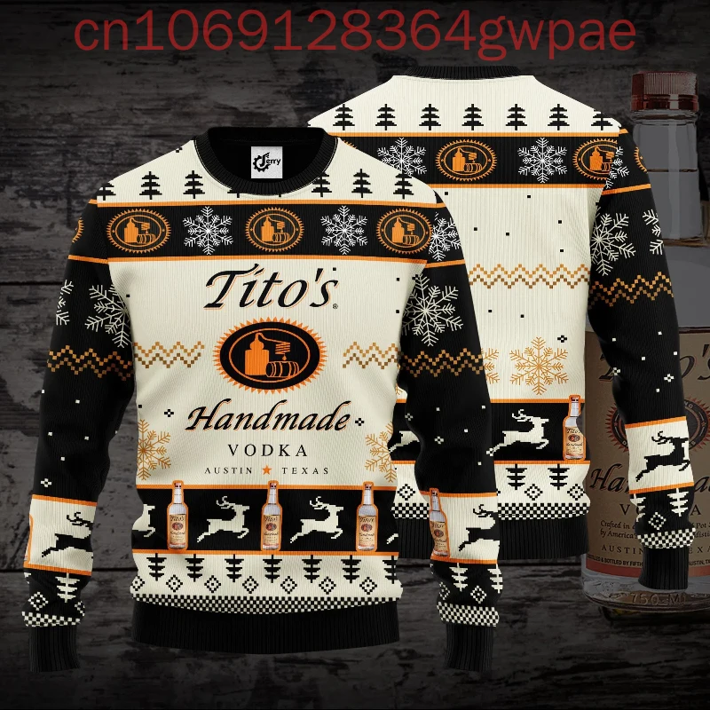 Tito's Vodka Christmas Ugly Sweater Vodka Xmas Sweater Ugly Sweater Christmas Sweater For Men Drinking Party Gift