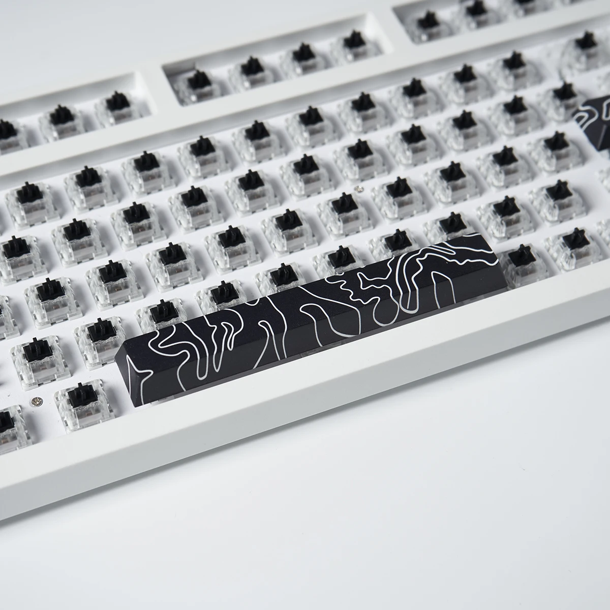 Black PBT Keycaps 4PCS Keycaps Cherry Profile Dye-Sub keycaps Space Bar 6.25U ESC Enter Keycap For Mechanical Keyboard