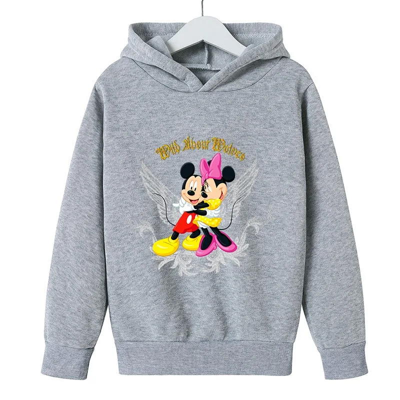 Disney Street Fashion Hoodie Boys Girls Sweatshirt Children's Sports Pullover Outdoor Kids Hooded Spring Autumn New Kawaii Tops