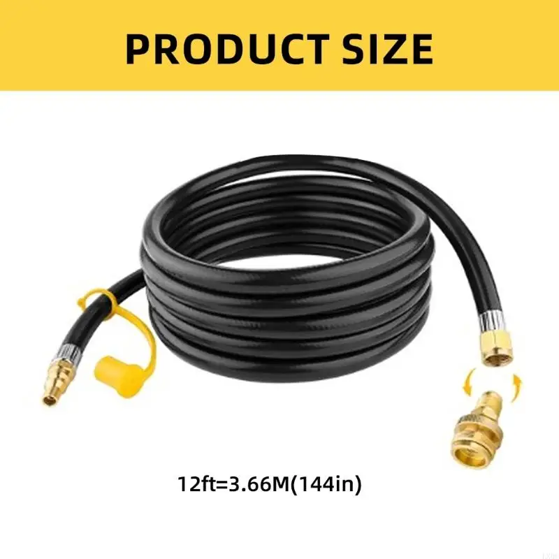 Sturdy Plastic 5ft Propane Extension Hose POL Inverted Male Flares Accessory for Trailer and Outdoor Cooking Supplies